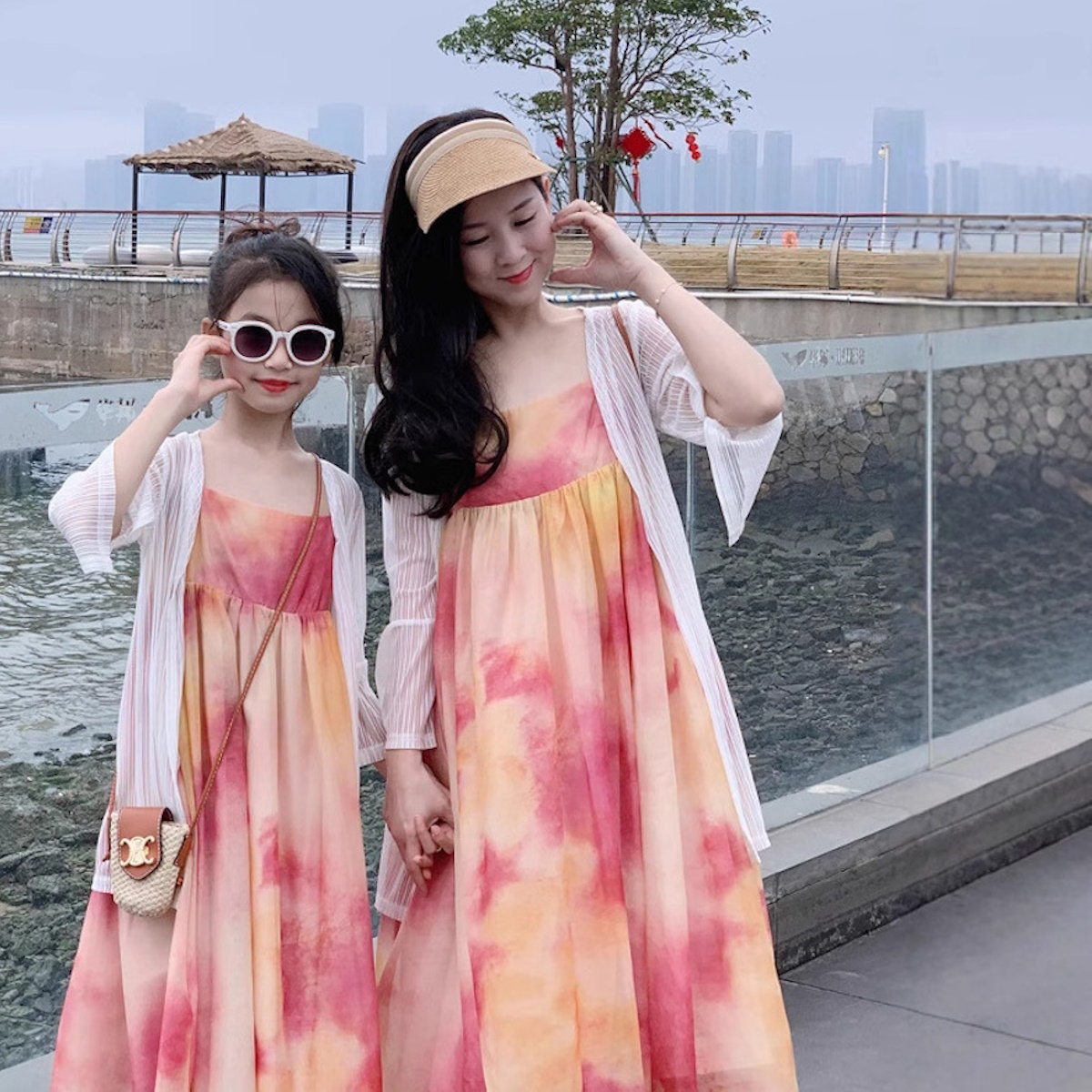 Mommy and Me Matching Dress Tie Dye Sleeveless Slip Dress - ChildAngle