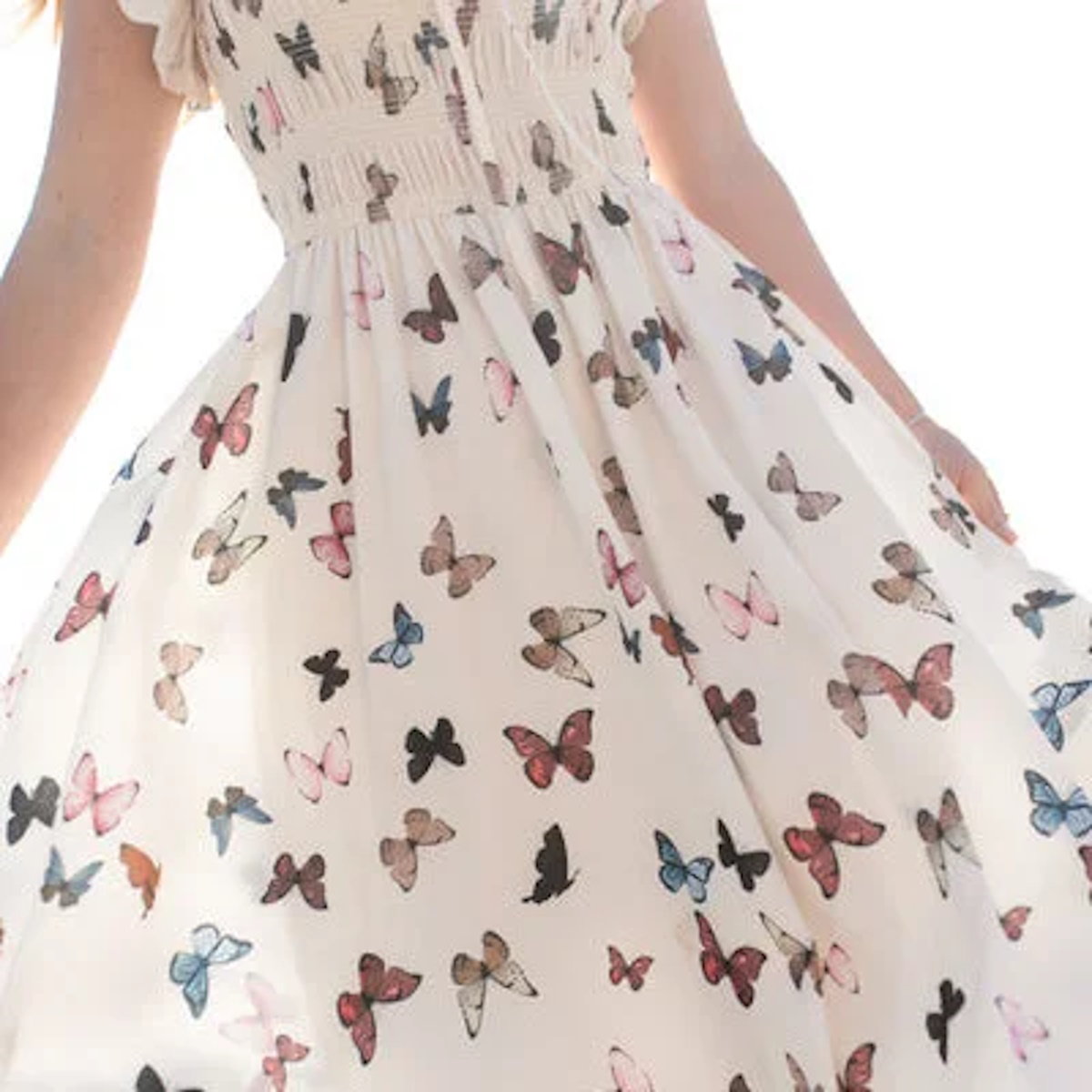 Matching Family Dress Butterfly Print Mommy and Me Mother Daughter Dress - ChildAngle