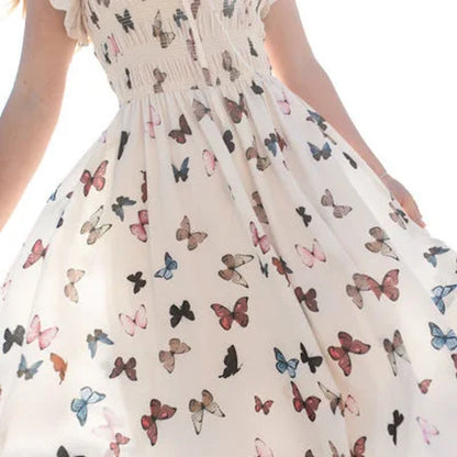 Matching Family Dress Butterfly Print Mommy and Me Mother Daughter Dress - ChildAngle