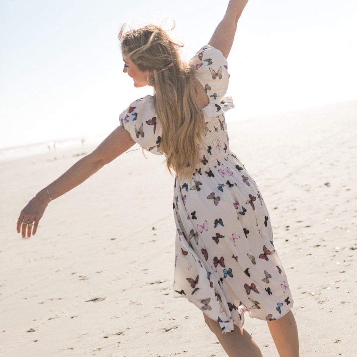 Matching Family Dress Butterfly Print Mommy and Me Mother Daughter Dress - ChildAngle