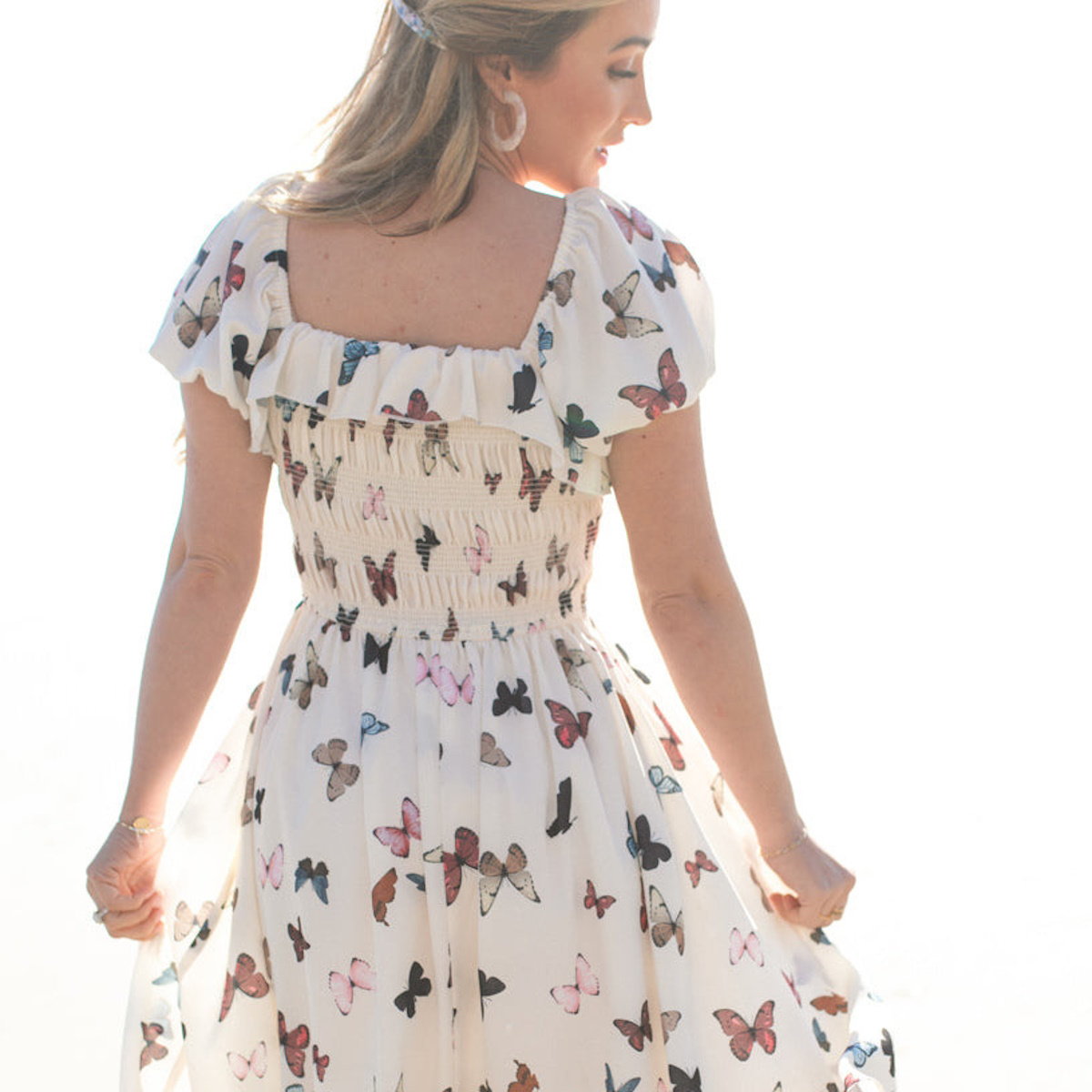 Matching Family Dress Butterfly Print Mommy and Me Mother Daughter Dress - ChildAngle
