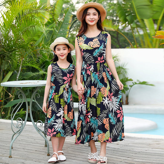 Matching Family Dress Tropical Maxi Dress for Mommy and Me Matching Outfits