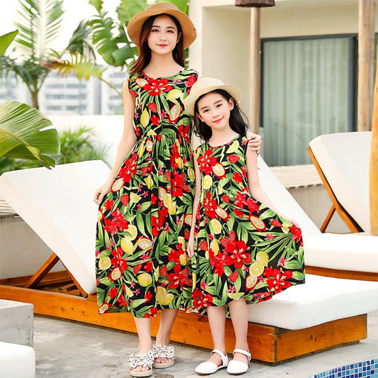 Matching Family Dress Tropical Maxi Dress for Mommy and Me Matching Outfits