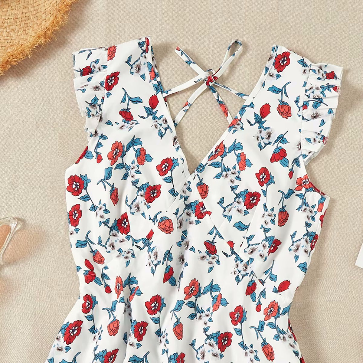 Mommy and Me Allover Flower Print V Neck Dress - ChildAngle