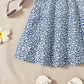 Mommy and Me Blue Flower V Neck Dress - ChildAngle