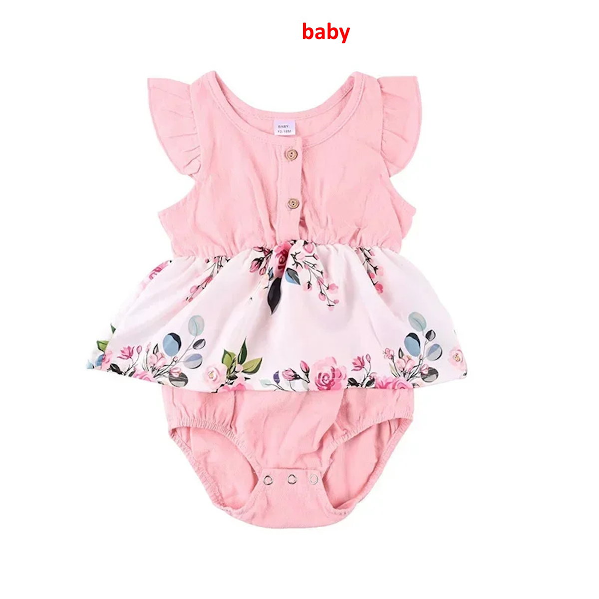 Mommy and Me Dress Summer Floral Midi Dresses Waist Tie Flutter Sleeve Dress for Mom and Daughter - ChildAngle