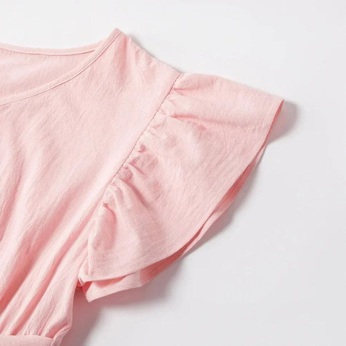 Mommy and Me Dress Summer Floral Midi Dresses Waist Tie Flutter Sleeve Dress for Mom and Daughter - ChildAngle