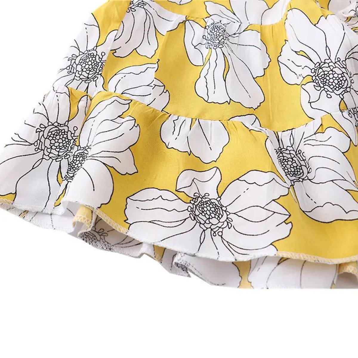 Flower Print Mommy and Me Dresses Sleeveless Ruffle Dresses - ChildAngle