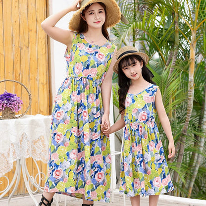 Mommy and Me Family Matching Dress Flower Mother Daughter Dresses - ChildAngle