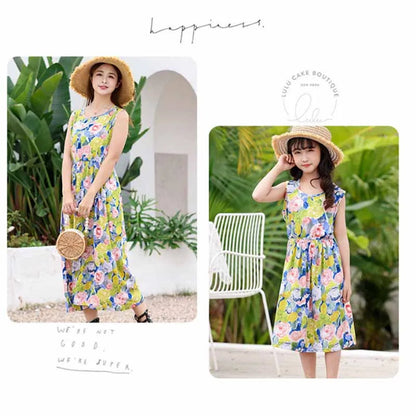 Mommy and Me Family Matching Dress Flower Mother Daughter Dresses - ChildAngle