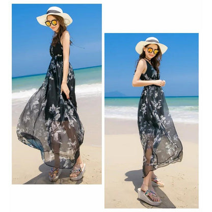 Mommy and Me V Neck Sleeveless Floral Dresses Low Back - ChildAngle
