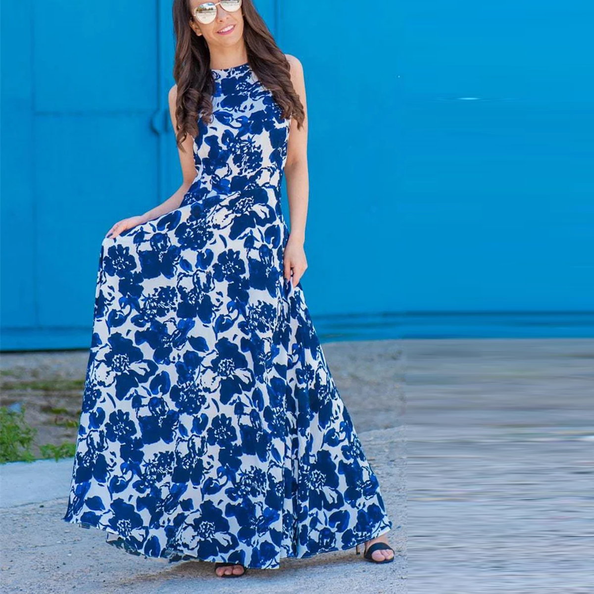 Mommy and Me Blue Floral Maxi Dress - ChildAngle