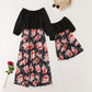 Family Matching Dress Black Floral Maxi Dress for Mommy and Me Matching Outfits - ChildAngle