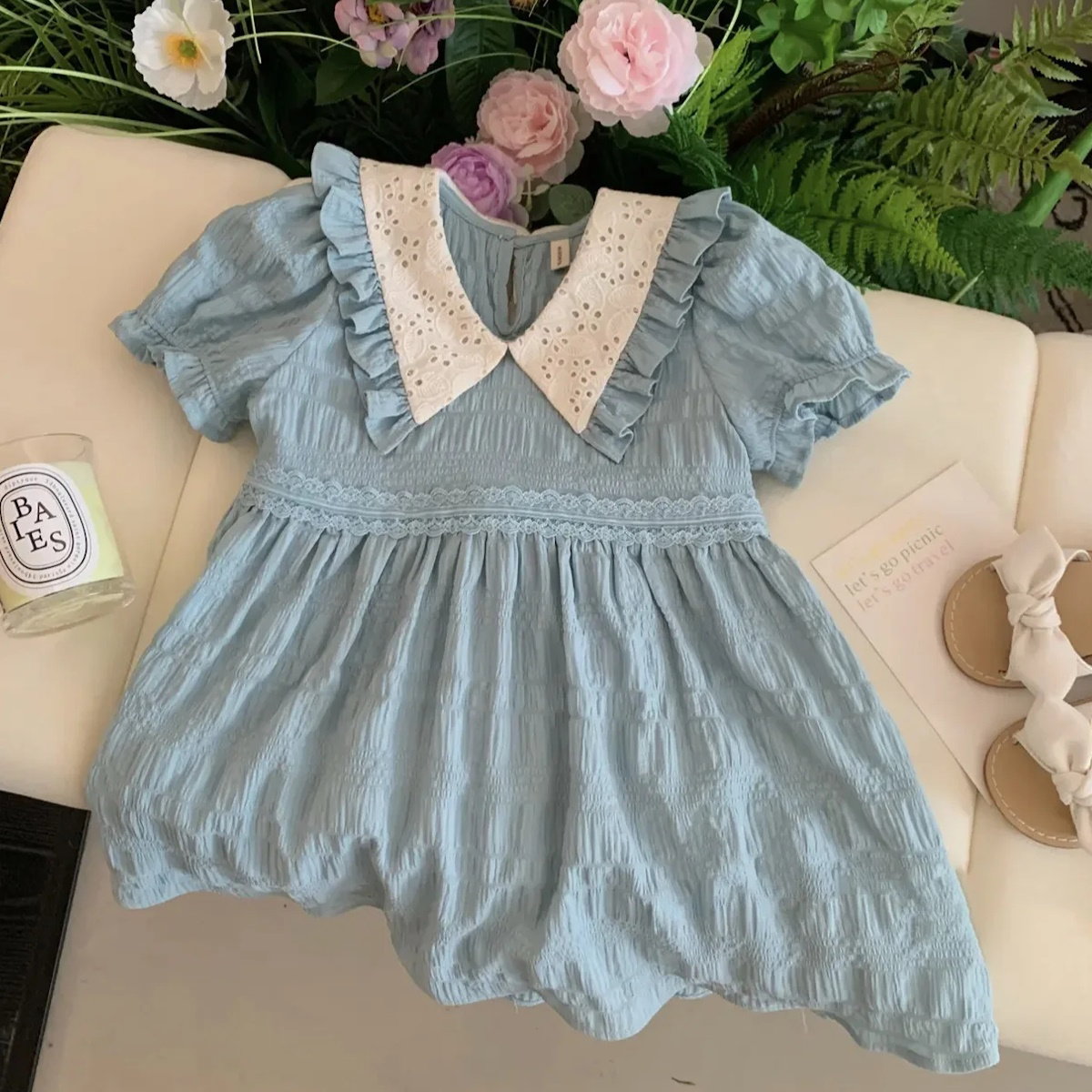 Mutter-Tochter-Kleid, mintfarbenes Rüschenkleid für Mutter und Tochter