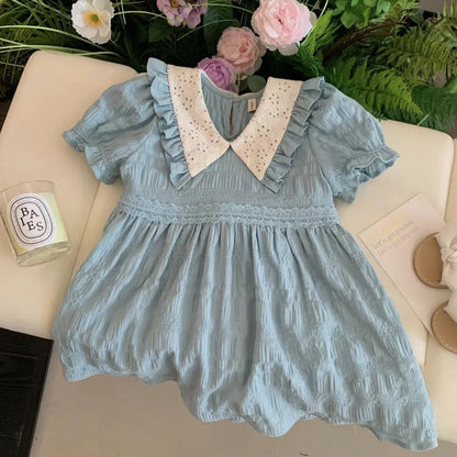 Mutter-Tochter-Kleid, mintfarbenes Rüschenkleid für Mutter und Tochter
