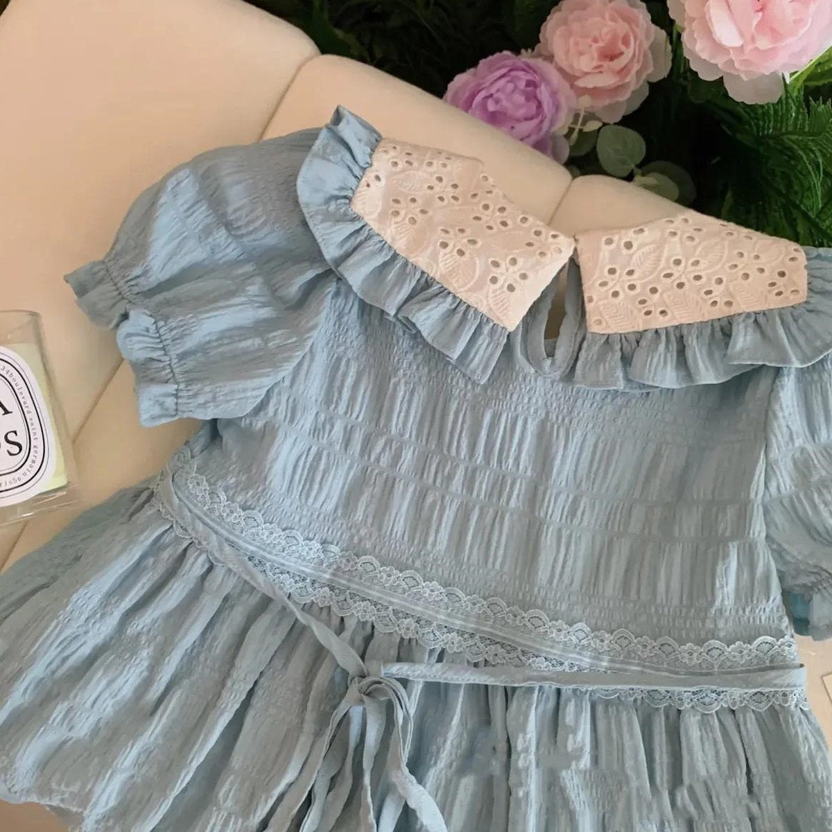 Mutter-Tochter-Kleid, mintfarbenes Rüschenkleid für Mutter und Tochter