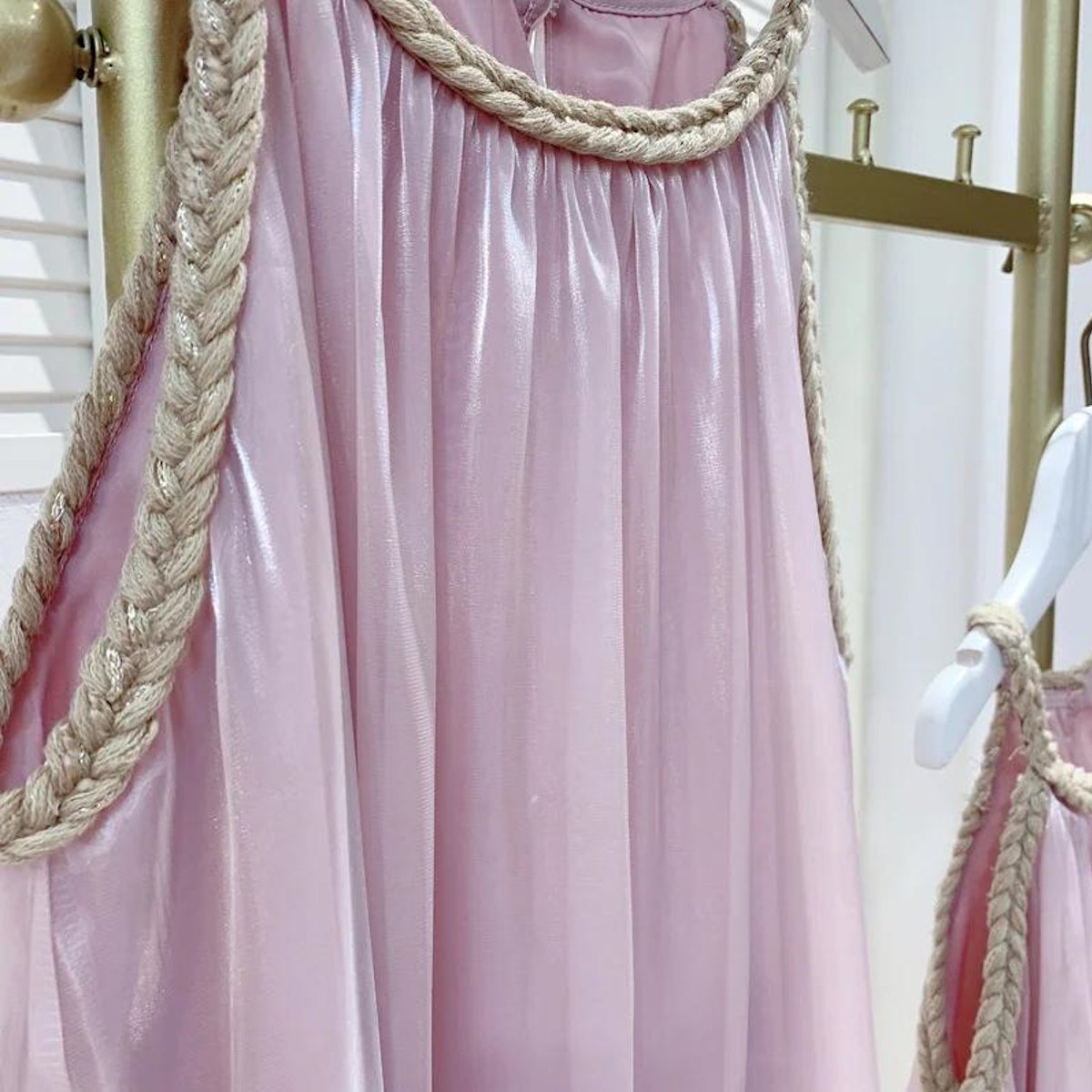 Mommy and Me Pink Chiffon Strap Dress