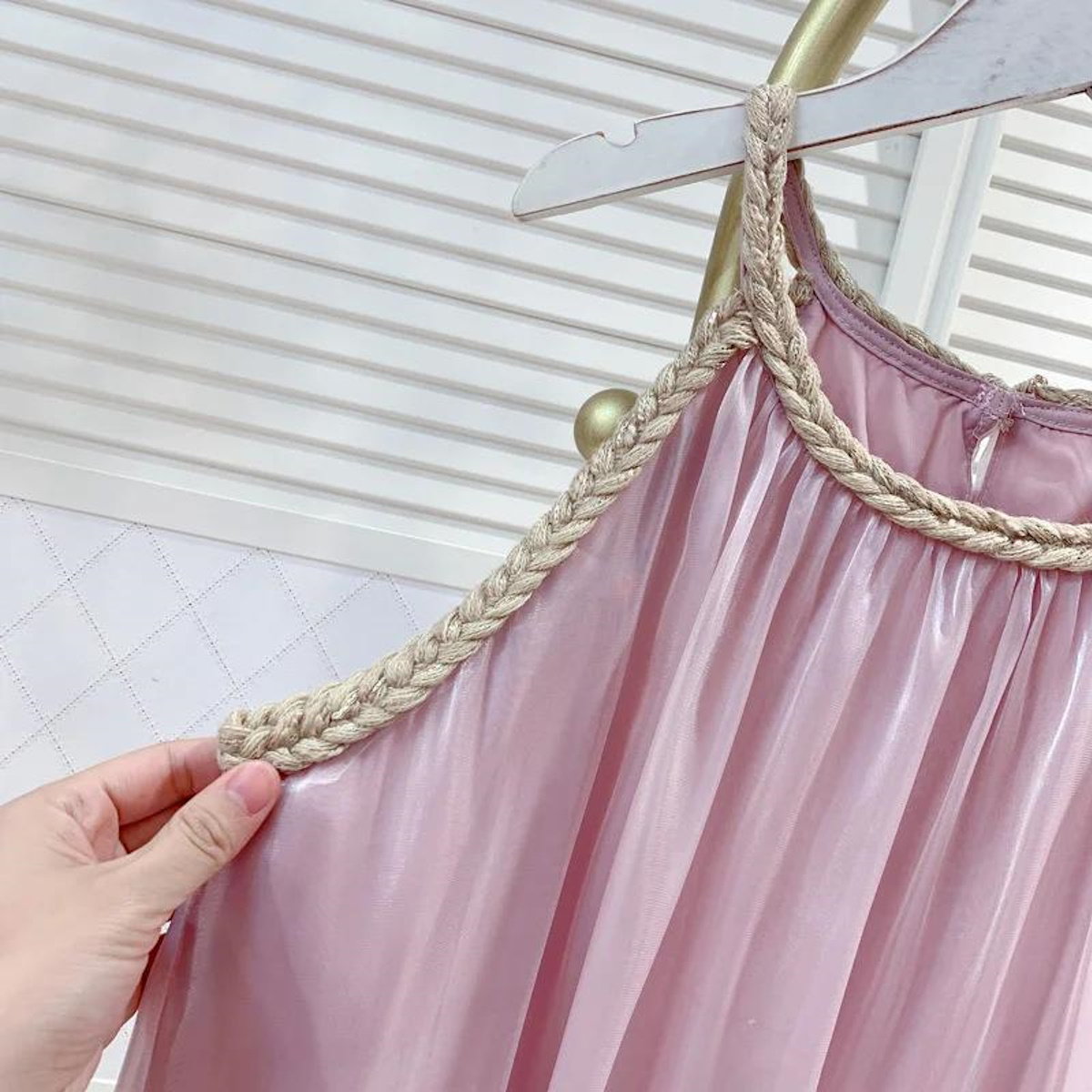 Mommy and Me Pink Chiffon Strap Dress