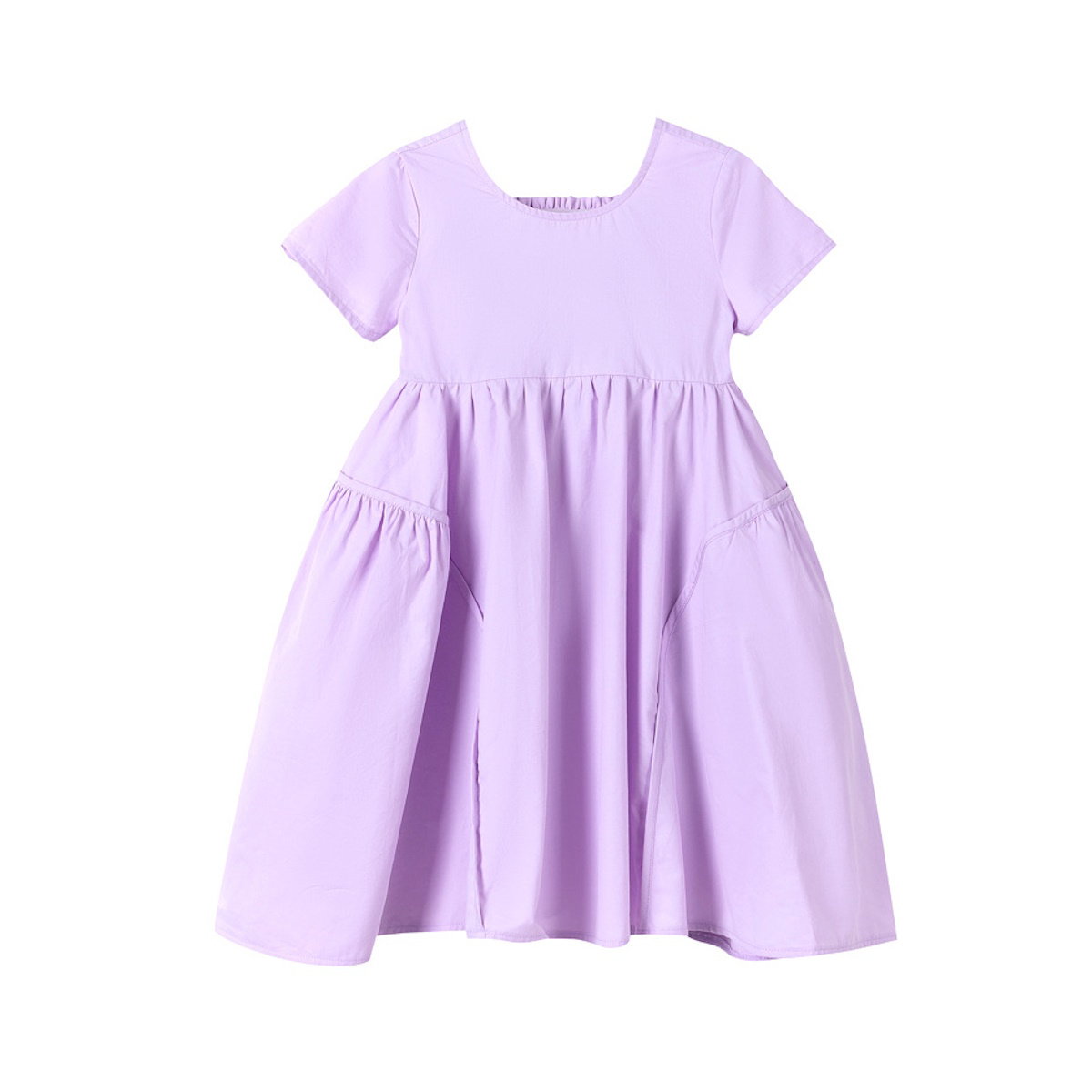 Mommy and Me Matching Dress Short Sleeve Lavender Shirred Top Dress - ChildAngle