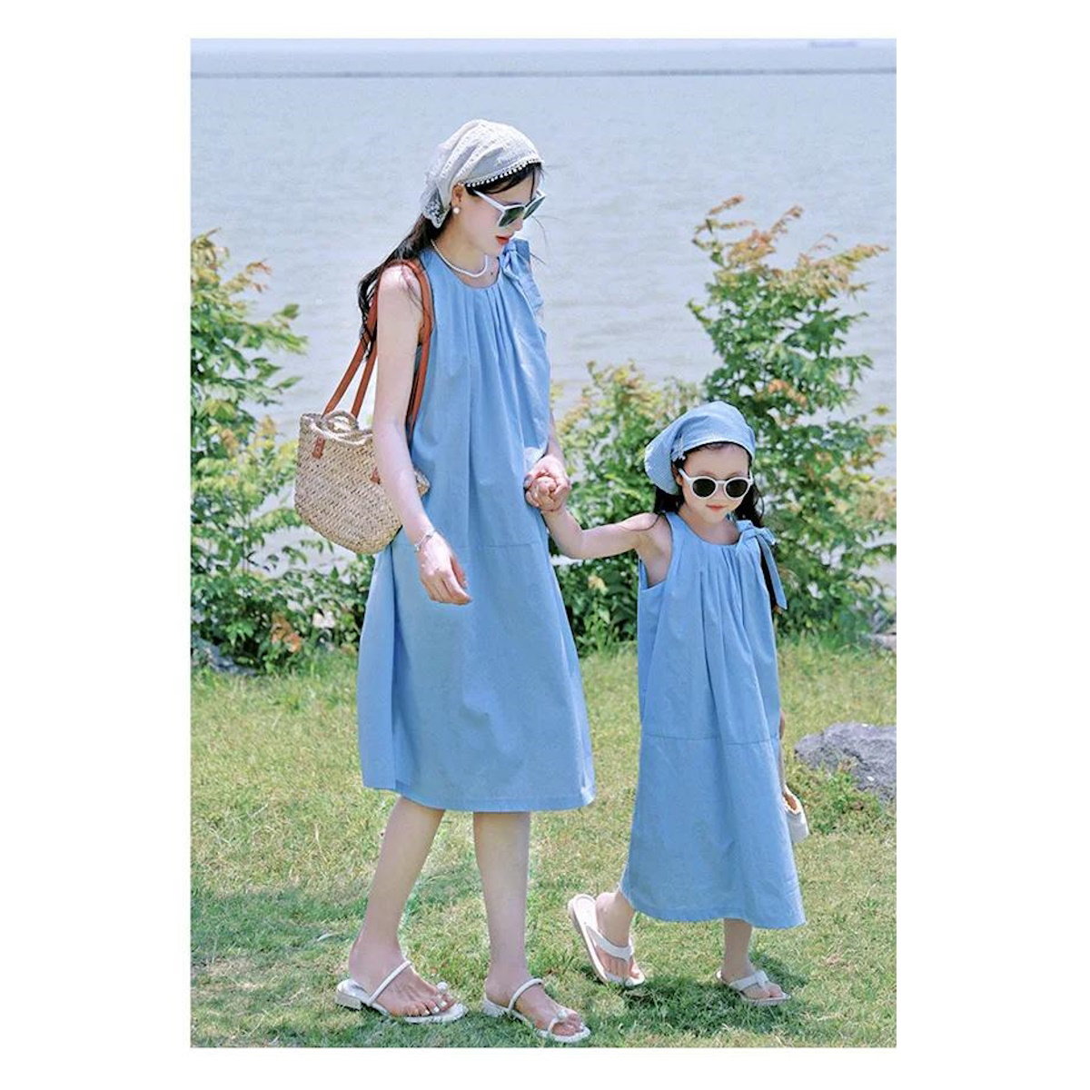 Mommy and Me Shoulder Tie Ruffle Dress - ChildAngle