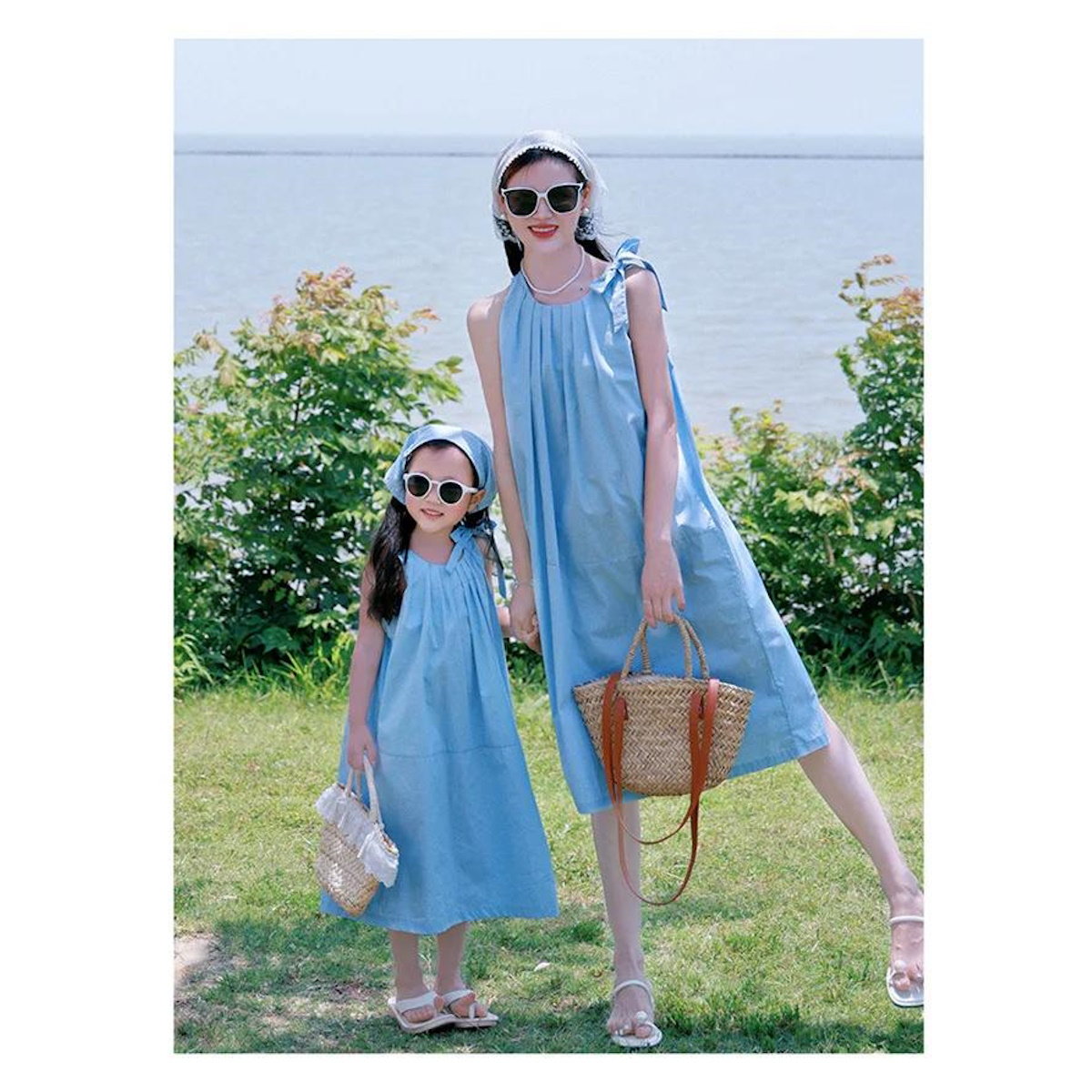 Mommy and Me Shoulder Tie Ruffle Dress - ChildAngle