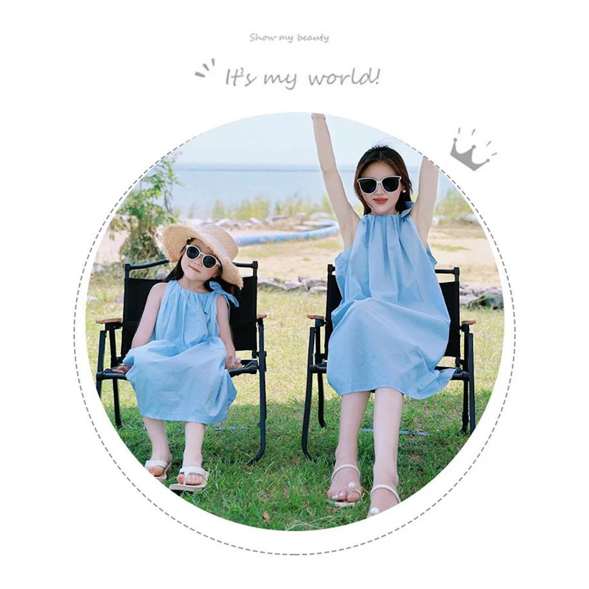 Mommy and Me Shoulder Tie Ruffle Dress - ChildAngle