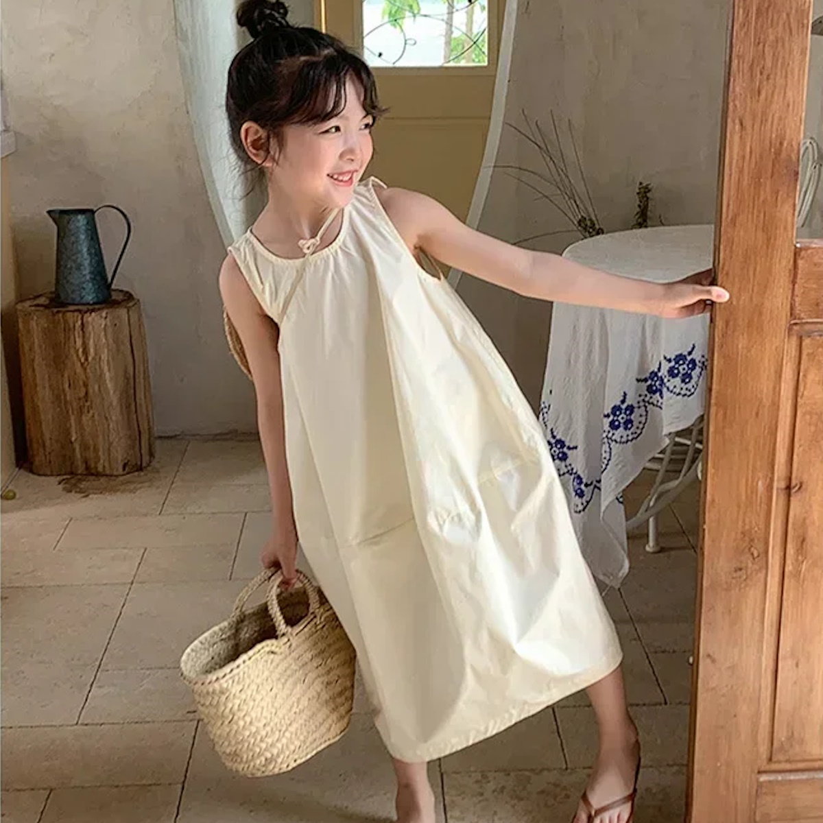 Mommy and Me Matching Dress Tank Top White Cozy Dress - ChildAngle