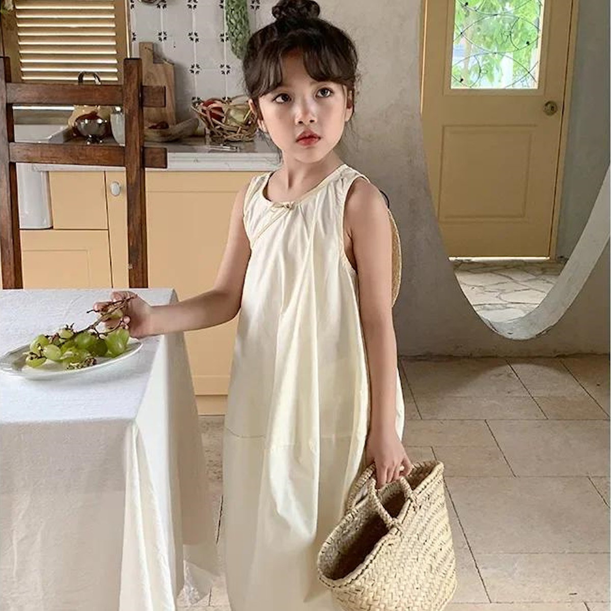 Mommy and Me Matching Dress Tank Top White Cozy Dress - ChildAngle