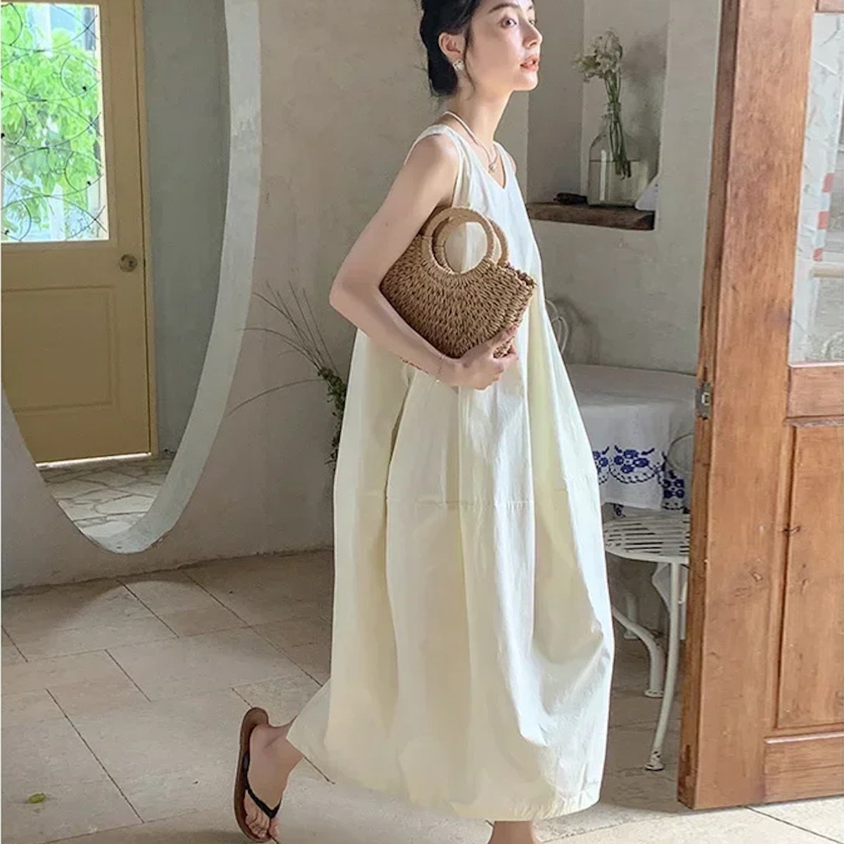 Mommy and Me Matching Dress Tank Top White Cozy Dress - ChildAngle