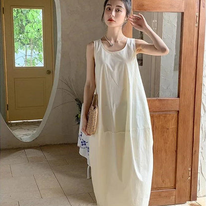 Mommy and Me Matching Dress Tank Top White Cozy Dress - ChildAngle