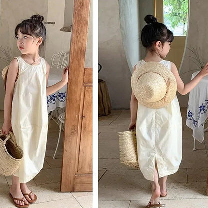 Mommy and Me Matching Dress Tank Top White Cozy Dress - ChildAngle