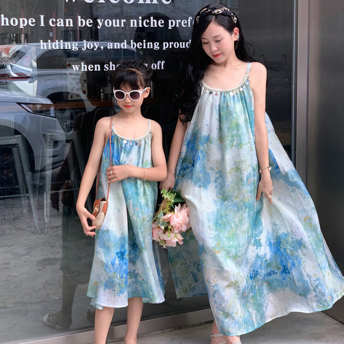 Family Matching Dress Tie Dye Mommy and Me Summer Dress - ChildAngle