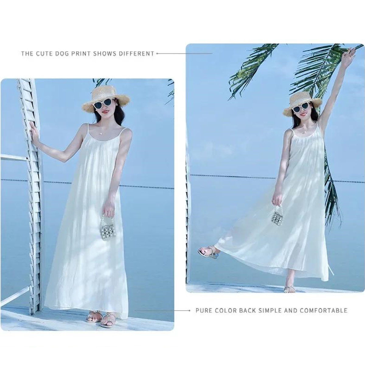 Mommy and Me Matching Dress Spaghetti Strap White Slip Maxi Dress - ChildAngle