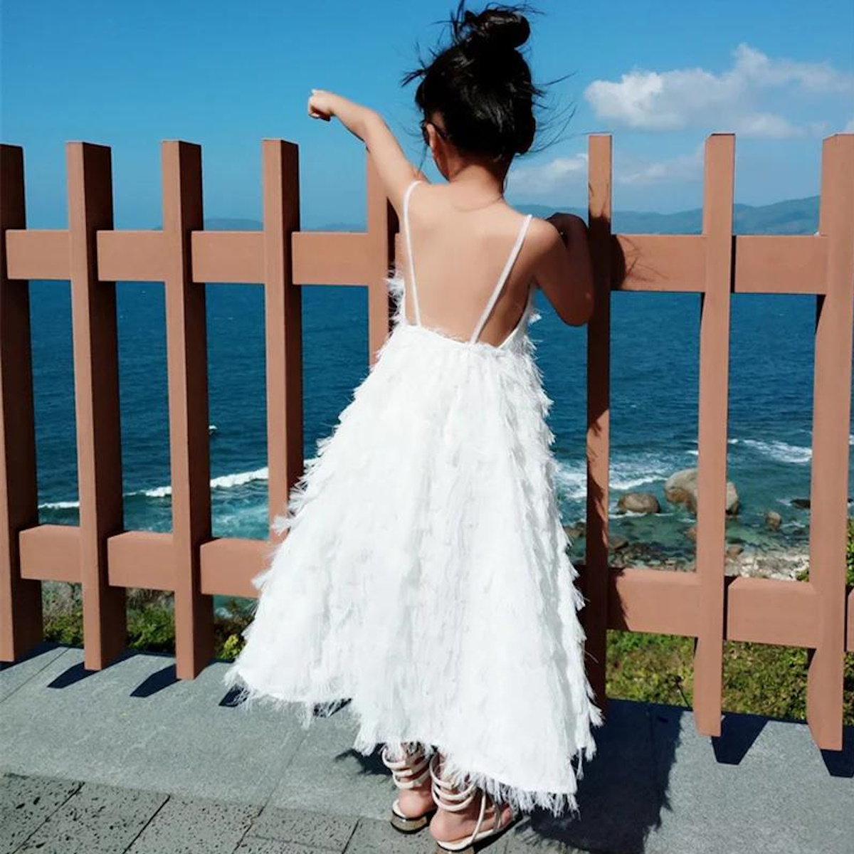 Mommy and Me V Neck Ruffle Sleeveless Backless Dresses - ChildAngle