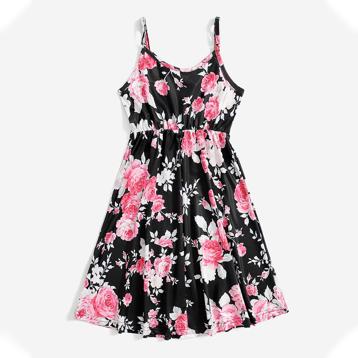 Black Family Matching Dress Floral Maxi Dress for Mommy and Me Matching Outfits - ChildAngle