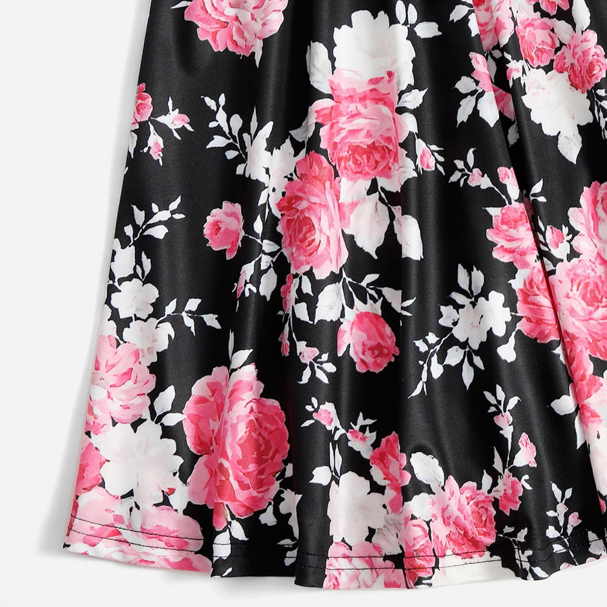 Black Family Matching Dress Floral Maxi Dress for Mommy and Me Matching Outfits - ChildAngle