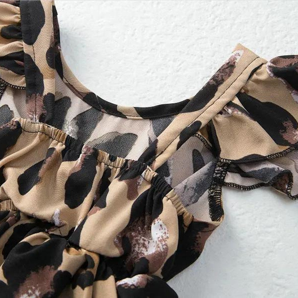 Leopard Print Mommy and Me V Neck Slip Dress Romper for Babies Girls and Moms - ChildAngle