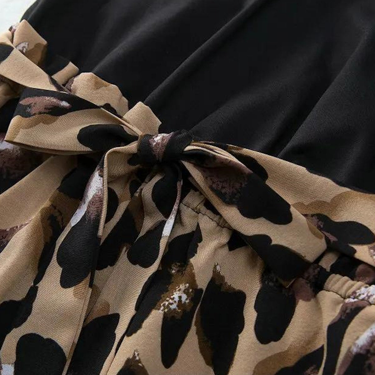 Leopard Print Mommy and Me V Neck Slip Dress Romper for Babies Girls and Moms - ChildAngle