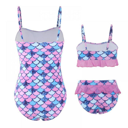 Mermaid scale patterned One Piece swimsuit set - ChildAngle