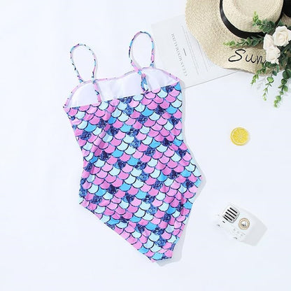 Mermaid scale patterned swimsuit for mommy and me - ChildAngle
