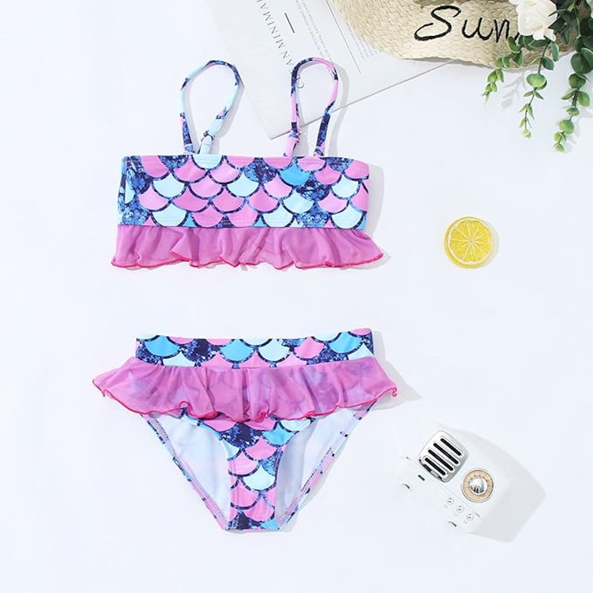 Children's mermaid-themed two pieces swimsuit set - ChildAngle