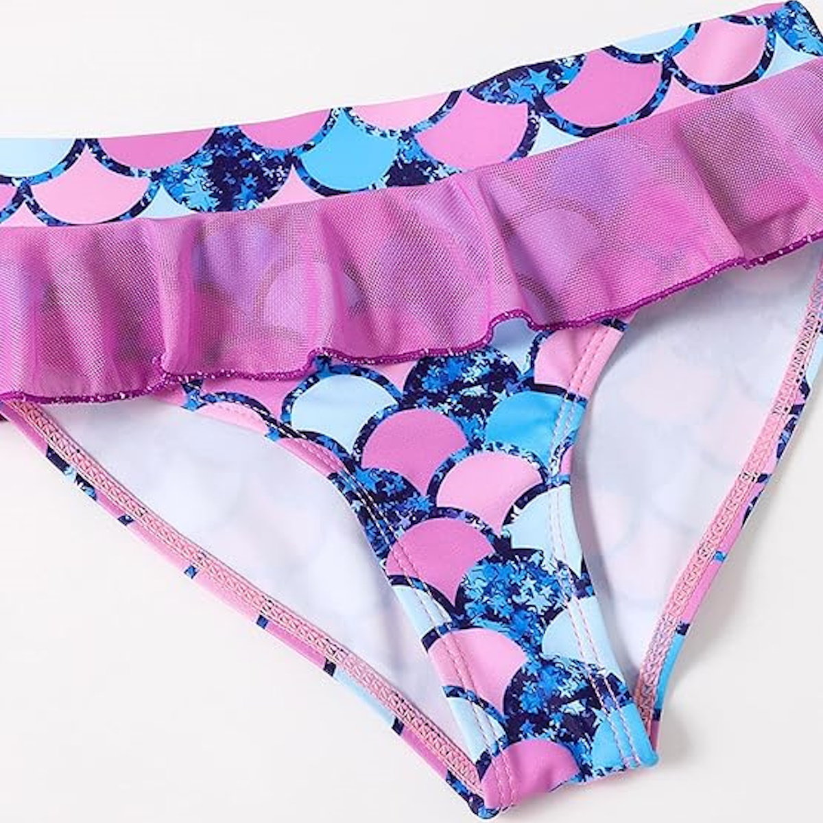 Colorful bikini bottom with pink and blue pattern - ChildAngle