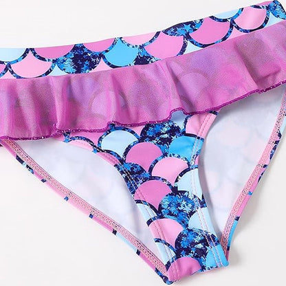 Colorful bikini bottom with pink and blue pattern - ChildAngle
