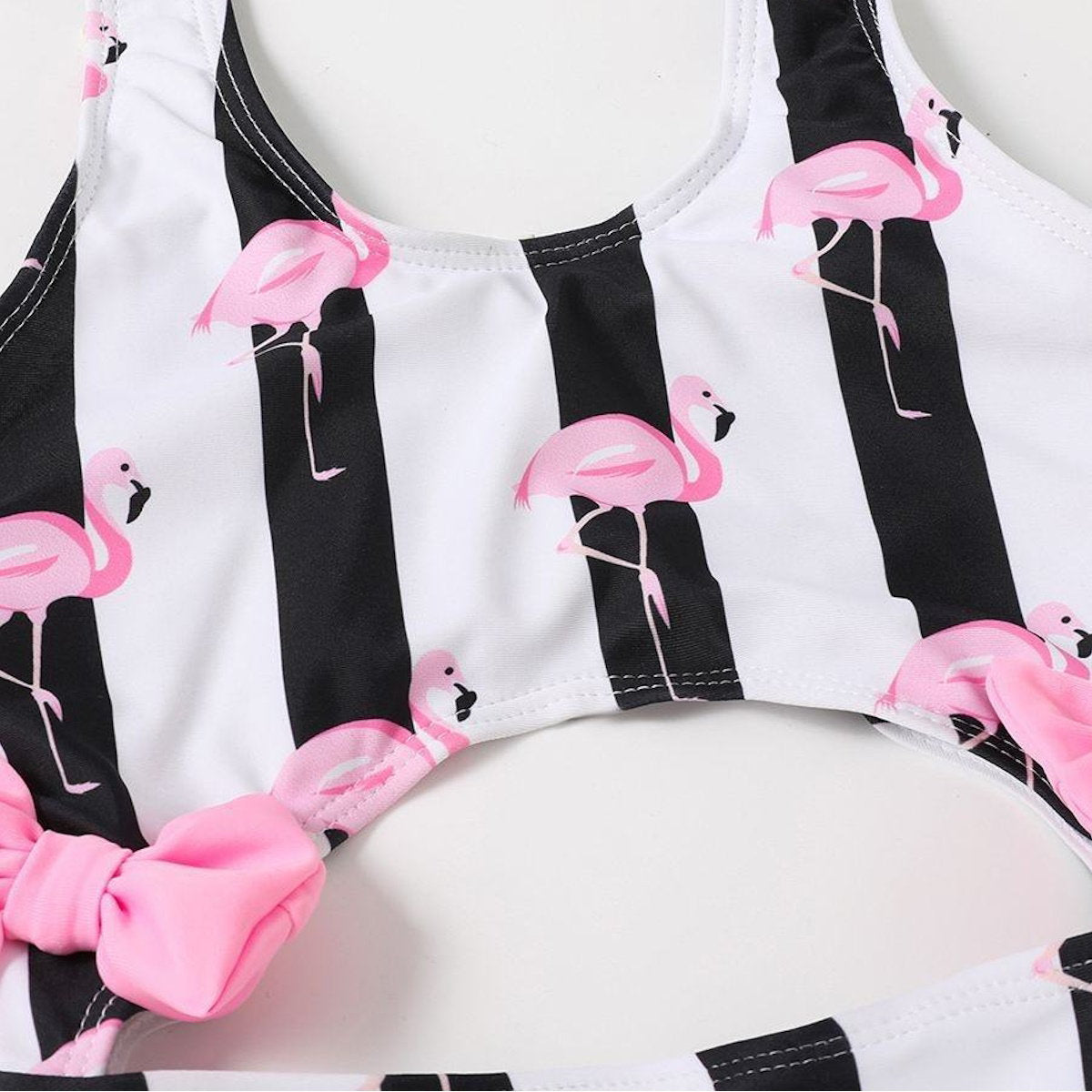 One-piece swimsuit with flamingo pattern - ChildAngle