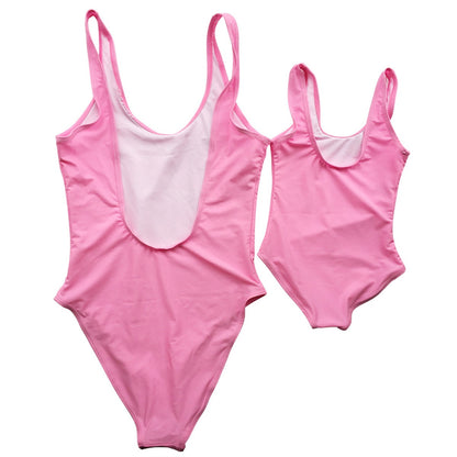 Two pink swimsuits Mommy and Me One Piece Swimsuits - ChildAngle