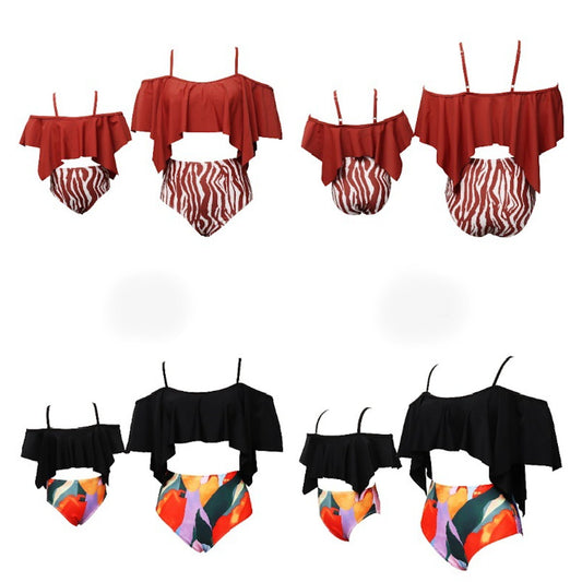 Two sets of two-piece swimsuits with different color schemes  - ChildAngle
