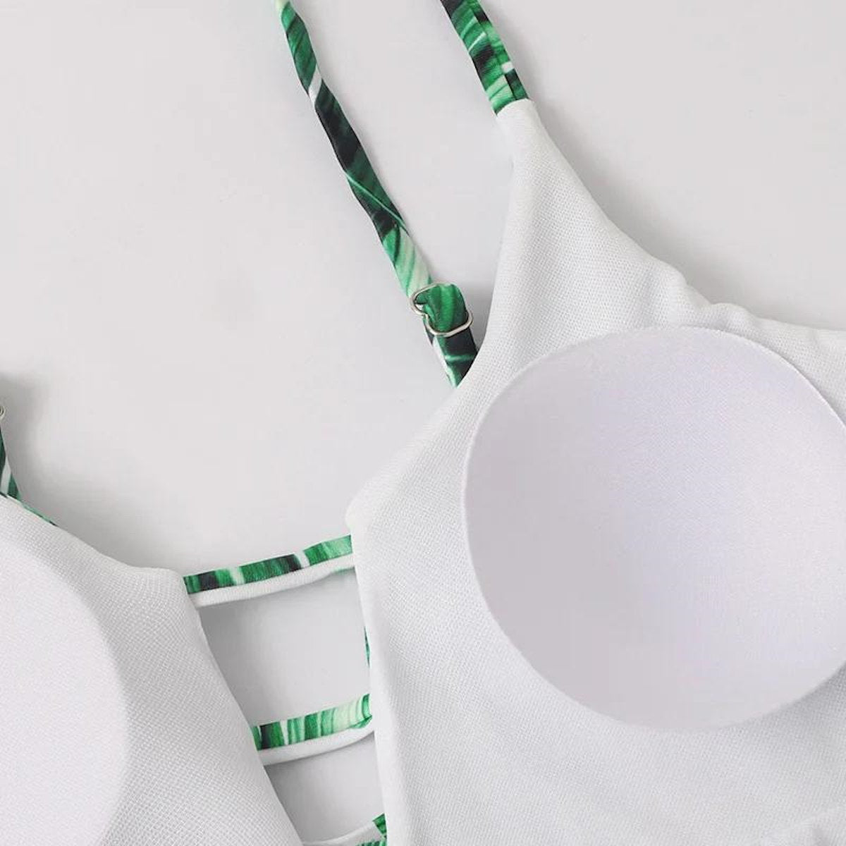 White bra with green straps- ChildAngle
