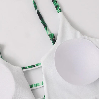 White bra with green straps- ChildAngle