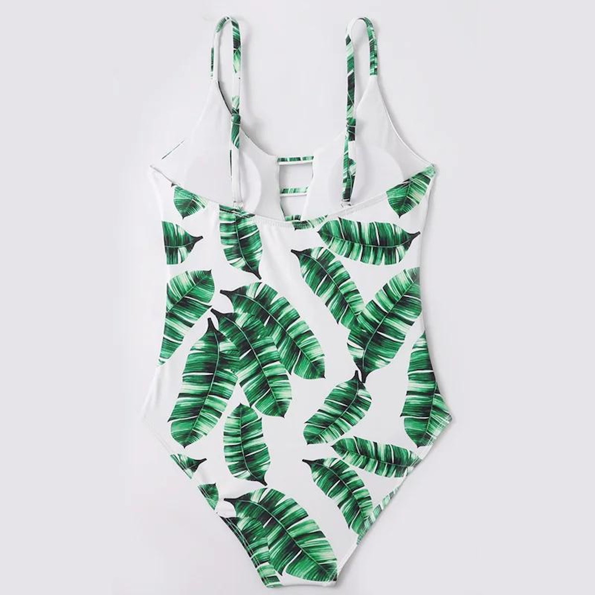 One-piece swimsuit with green leaf pattern - ChildAngle