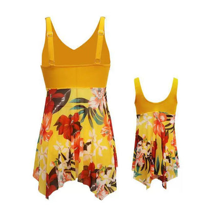 Two yellow floral dresses of different sizes - ChildAngle